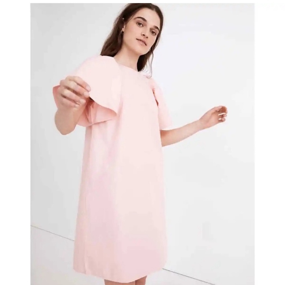 NWT size XL Madewell Poplin Flutter-Sleeve shift dress